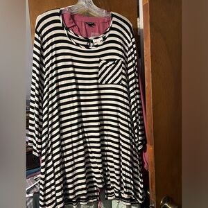 Black and white striped tunic